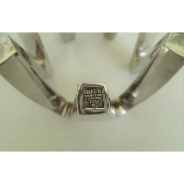 Metal 1960s Dansk Designs Modern Silverplate Crown Candle Holders by Jens Quistgaard - a Pair For Sale - Image 7 of 9