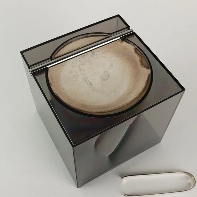 Opi Ice Bucket in Acrylic Glass and Silver by Cini & Nils Milano For Sale - Image 3 of 9