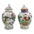 Antique 18th Century Chinese Export Porcelain Tea Caddies Decorated with Rooster and Deer in Famille Rose - A Pair For Sale