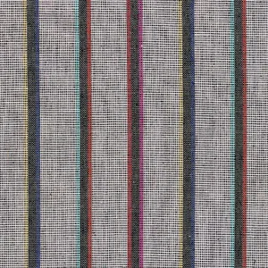 Schumacher X A Rum Fellow Corcha Hand Woven Stripe Fabric in Mono Multi