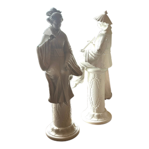 Large Chinoiserie Blanc De Chine Style Oriental Figures