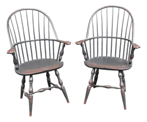 Lawrence Crouse Sack Back Windsor Chair/Pair