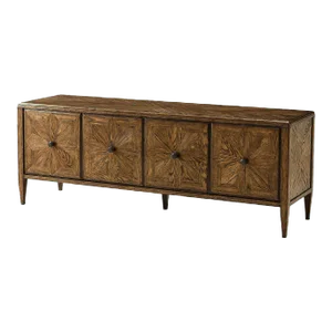 Dark Oak Parquetry Media Cabinet