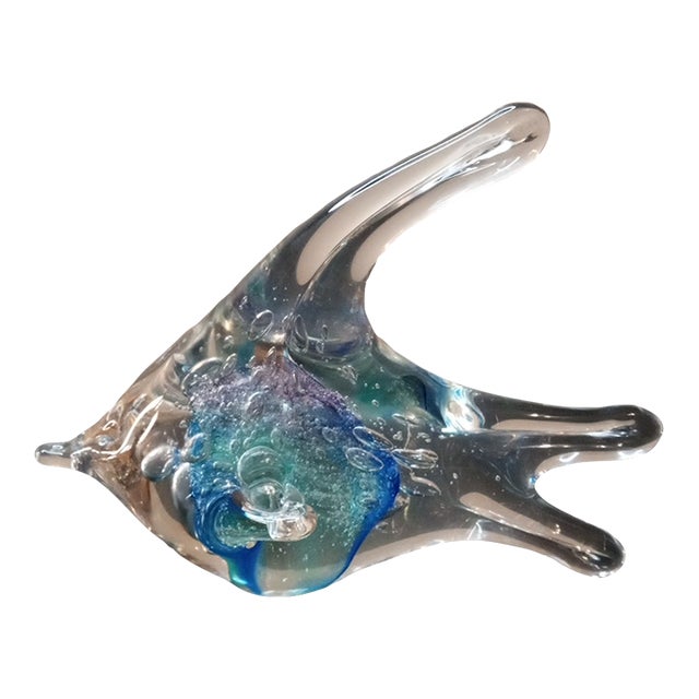 1980s Signed Gordon Studio Australia Art Glass Fish Sculpture For Sale