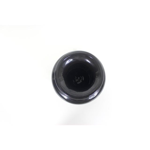 Mid-Century Modern Black Ceramic Vase, W. Germany Scheurich Design, 202-18 Pottery For Sale - Image 3 of 8