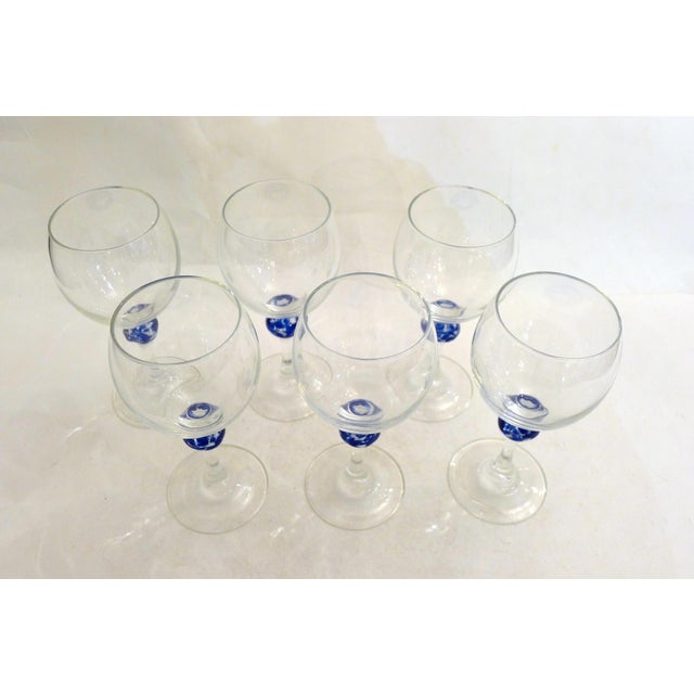 1980s Vintage Stemmed Wine Glasses by Luminarc France, 1980s, Set of 6 For Sale - Image 5 of 12