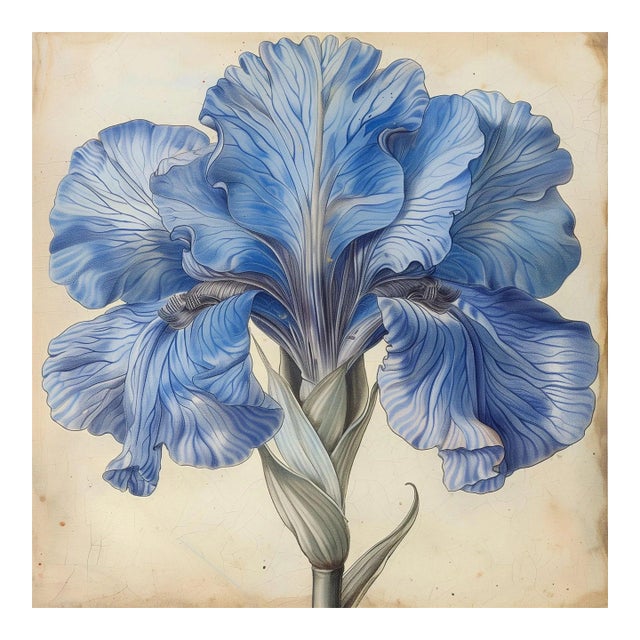 Blue Iris No. 1 – Antique Botanical Fine Art Print For Sale