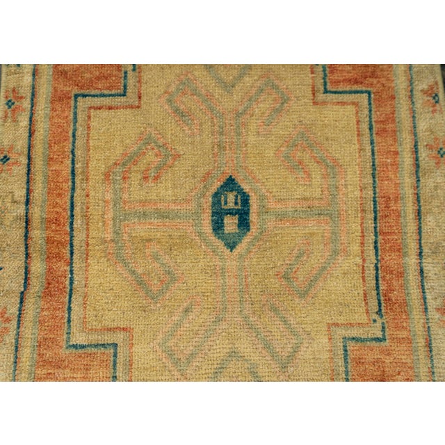 Turkish Mini Rug Oriental Hand Knotted Vintage Rug 1'5" x 3'8" #21150 For Sale - Image 4 of 8