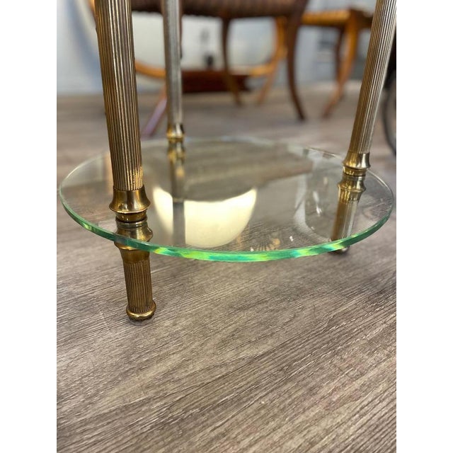 Glass and Brass Side Table, 1950s For Sale - Image 9 of 13