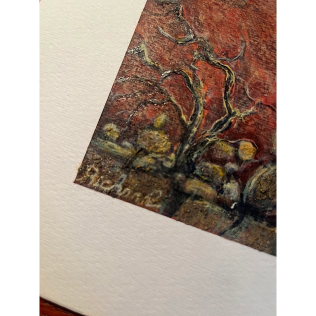 Impressionist Mixed Media Landscape Painting “Above the Rooftops” For Sale - Image 3 of 8