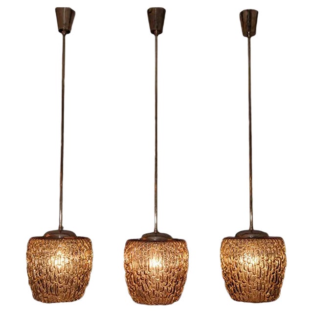 Ceiling Lamps by Rupert Nikoll, 1950s, Set of 3 For Sale