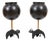 Table Lamps with Black Cast Aluminum Base, Set of 2 For Sale