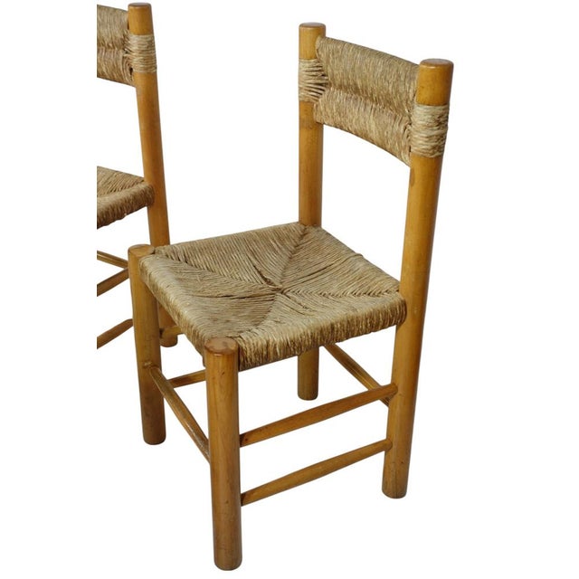 Dordogne Side Chairs attributed to Charlotte Perriand for Robert Sentou, 1960s, Set of 4 For Sale - Image 13 of 15