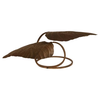 Two Leaf Rhubarb Table Light by Tommaso Barbi for Bottega Gadda, 1970s For Sale