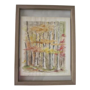 Vintage Fall Watercolor Painting. Signed Gotshall
