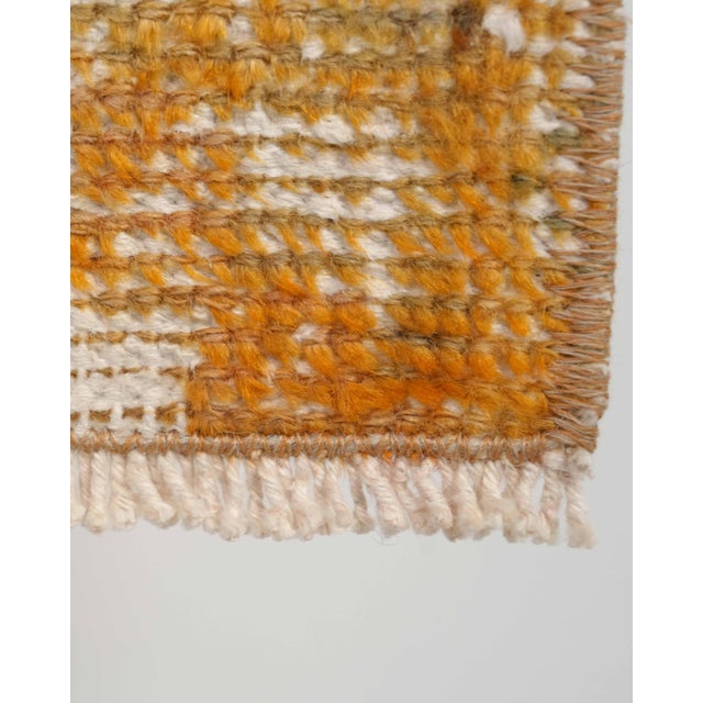 1970s Vintage Small Turkish Handmade Wool Cotton Orange 2x3 Rug For Sale - Image 4 of 8