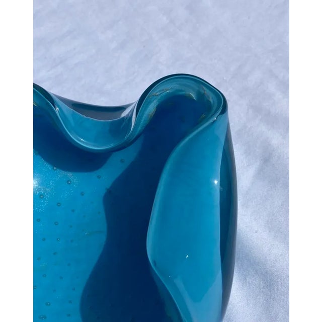 Blue Vintage Murano Art Glass Bowl For Sale - Image 8 of 10