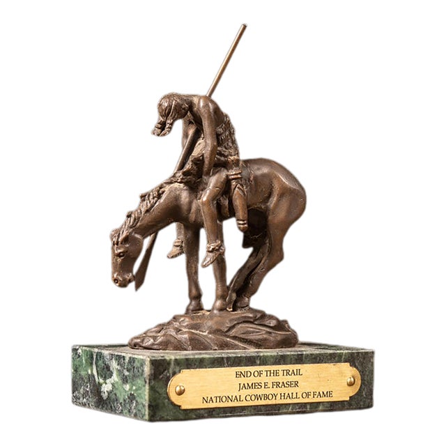 Mid 20th Century End of the Trail | Cast Metal Statuette by James E. Fraser For Sale