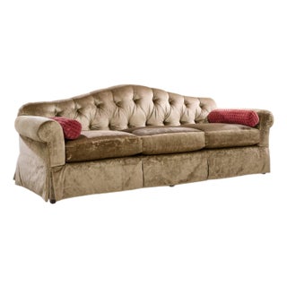 Thomas Pheasant for Baker Furniture Tufted Camel Back Sofa For Sale