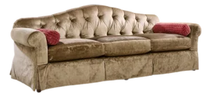 Thomas Pheasant for Baker Furniture Tufted Camel Back Sofa