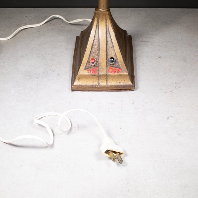 Metal Antique Bronze Finish Desk Lamp c.1940 For Sale - Image 7 of 8