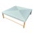 Organic Modern Rose Tarlow Ottoman / Coffee Table in French Blue & Pine Frame For Sale
