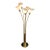 Vintage 5-Light Floor Lamp Polished Brass Body Stylized Calla Lily Flower Shades For Sale