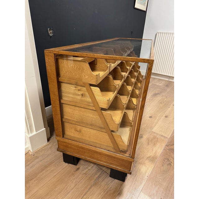 Oak Counter Display Case with 24 Drawers, 1920s For Sale - Image 10 of 11