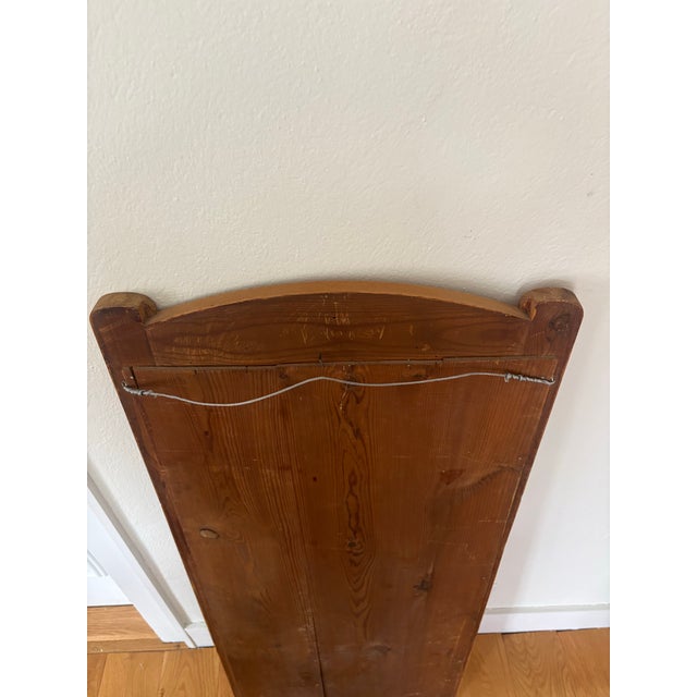 Vintage Danish Country Pine Mirror With Beveled Glass For Sale - Image 10 of 11