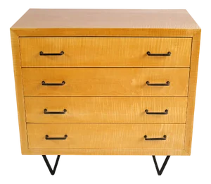 Curly Maple Chest of Drawers, France, 1960s