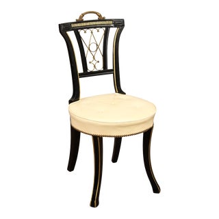 Regency Style Ebonized Side Chair For Sale