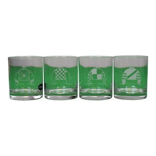 Keeneland Box Sterling Cut Old Fashioned 10oz Cocktail Glasses New in Box - Set of 4 For Sale