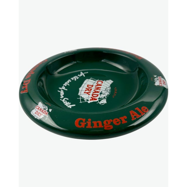 Green Vintage Canada Dry Ginger Ale Green Ceramic Ashtray Catchall Dish For Sale - Image 8 of 10
