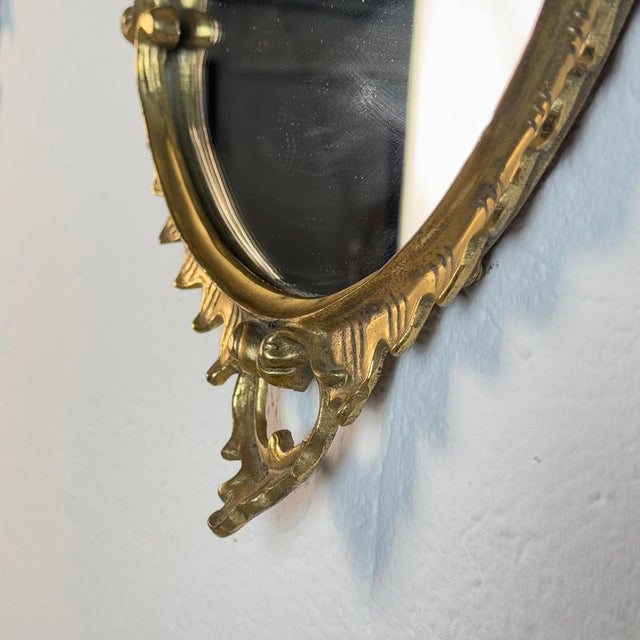 Louis XVI Style Florentine Brass Mirrors, 1890, Set of 2 For Sale - Image 6 of 15
