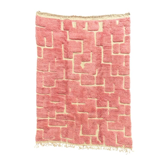 Pink Beni Mrirt Mosaic Pattern Rug, 2010s For Sale - Image 12 of 12