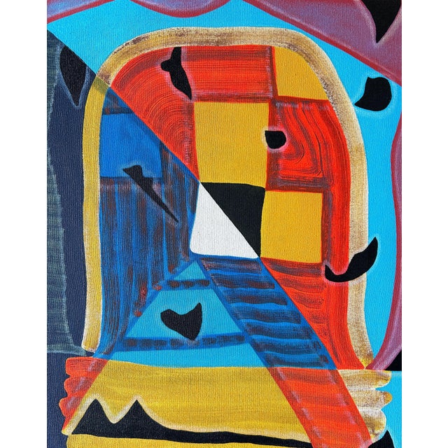 Max Manning “Untitled (CVS272)” Contemporary Red, Blue, & Yellow Geometric Abstract Painting, 2024 For Sale
