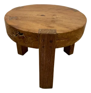 Andrianna Shamaris Natural Teak Wood Round Side Table