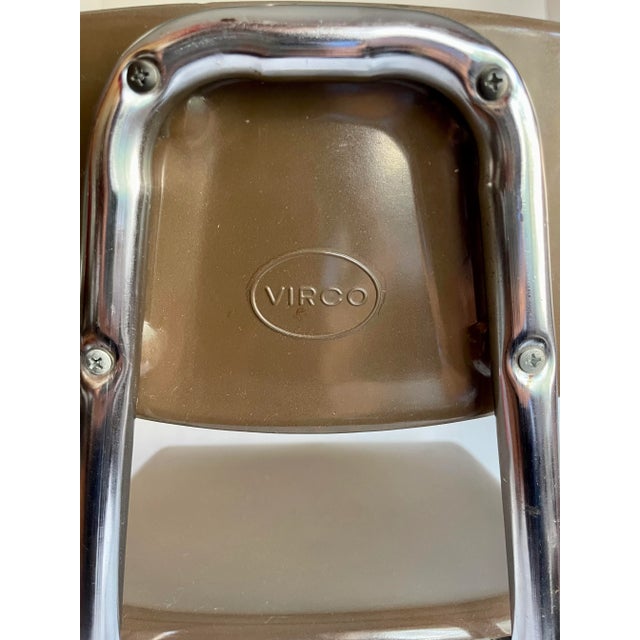 Brown Pair of Mid-Century Kids Virco Chrome School Chairs For Sale - Image 8 of 13