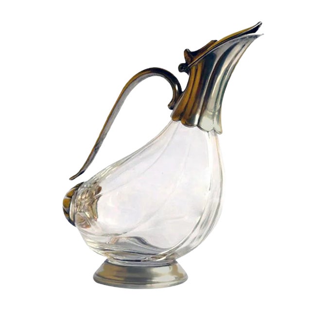 Sheffield and Crystal Liquor Bottle, 1930s For Sale