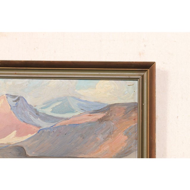 Swedish Framed Mountain Landscape, 1950's For Sale - Image 10 of 12