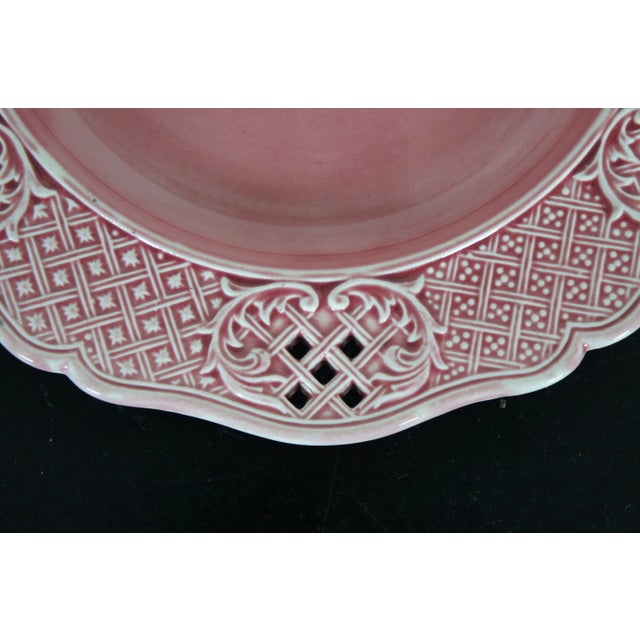 Early 20th Century Austrian Hungarian Scalloped Pierced Reticulated Basketweave Lattice Plates- Set of 3 For Sale - Image 9 of 10