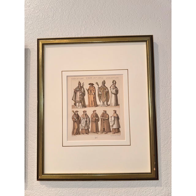Renaissance 1876 Albert Racinet "Le Costume Historique" Chromolithographs - A Pair For Sale - Image 3 of 9