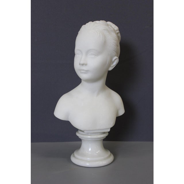 Bust of Young Woman Marie Louise Brongniart in Carrara Marble, 1900 For Sale - Image 13 of 13
