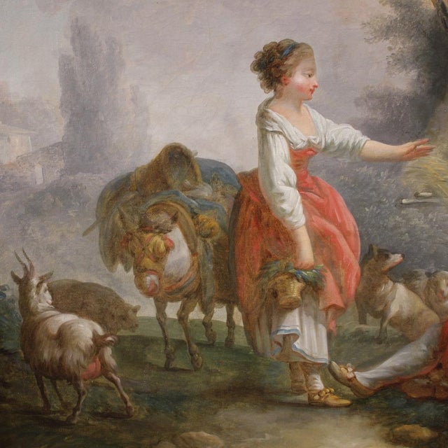 Romantic Pastoral Scene, 1770, Oil on Canvas, Framed For Sale - Image 4 of 15