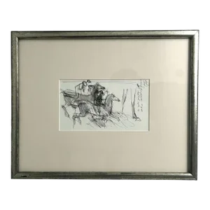 Postmodern, Craig Rubadoux (1937-), Ink Drawing, Double Sided