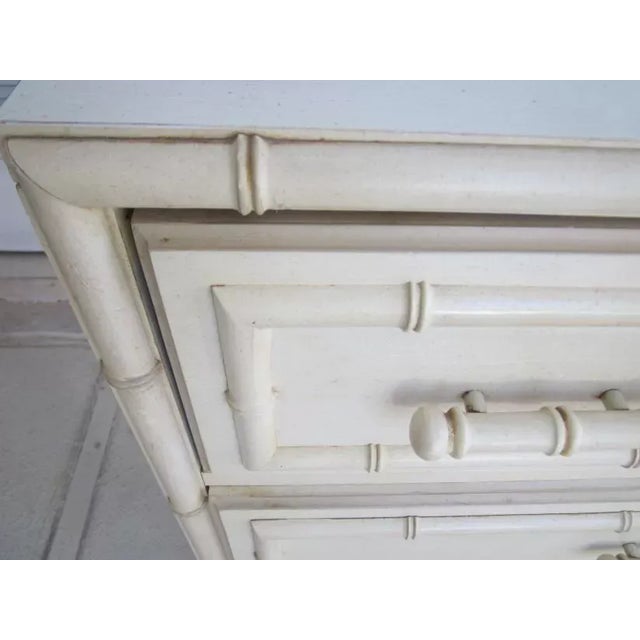 1980s Vintage Dresser by Dixie Faux Bamboo Hollywood Regency 7 Drawer