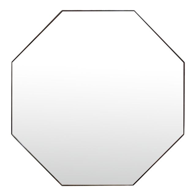 Italian Modern Octagonal Brass Mirror For Sale