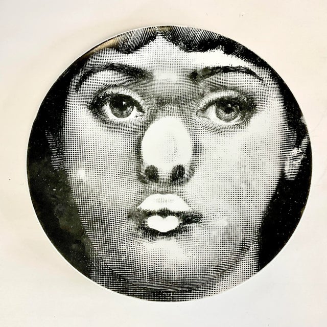 1960s Vintage Italian Abstract Piero Fornasetti #254 Tema E Variazoni Porcelain Decorative Plate For Sale - Image 9 of 10