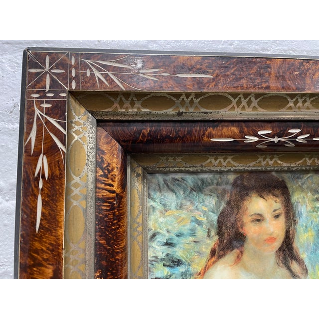 Impressionist Framed Female Nude | Vintage Renoir Reproduction Artwork | Wall Hanging C. 1920's For Sale - Image 3 of 9