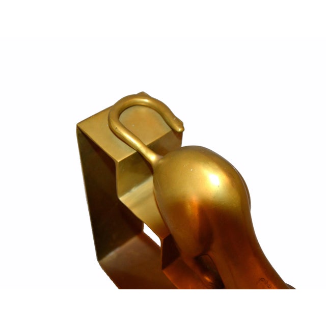 Art Deco Art Deco Large Bronze Panther Sculpture Walking Down the Stairs For Sale - Image 3 of 12